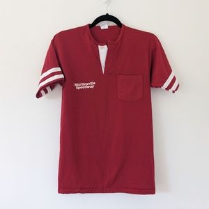 Vintage Martinsville Speedway Red Single Stitch Pocket T Shirt Adult XS/S